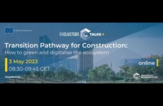 Přechodná cesta pro stavební průmysl: jak ekologizovat a digitalizovat ekosystém, pozvánka na EU Cluster Talks, 3. května 2023