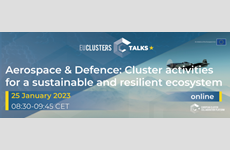 EU Clusters Talk “Aerospace & Defence: Cluster activities for a sustainable and resilient ecosystem” on 25 January 2023